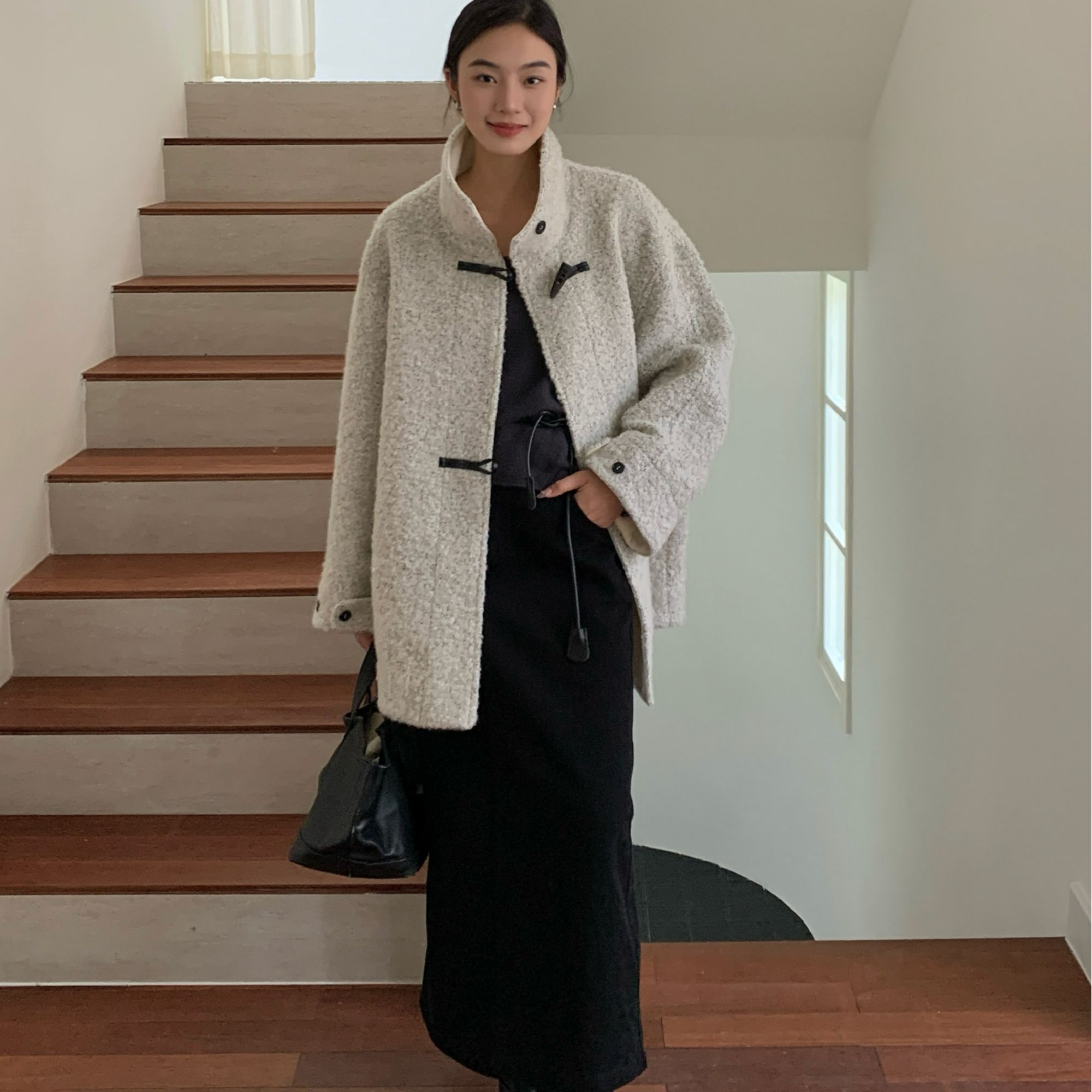 单冉/秋冬新款 中长高领外套