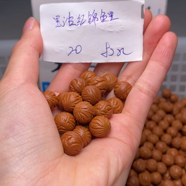 手串桃核11mm左右野生红锦鲤20颗（打孔）