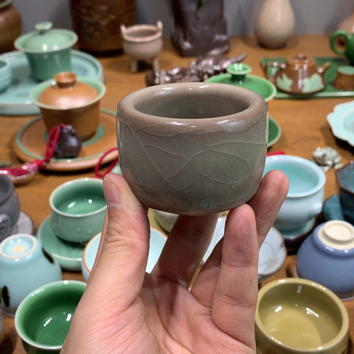 龙泉青瓷哥窑铁胎扳指