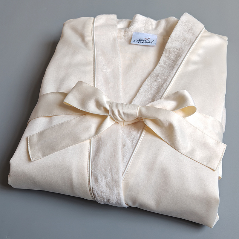 轻奢春秋双层薄绒浴袍女美容院睡袍高端民宿会所浴衣