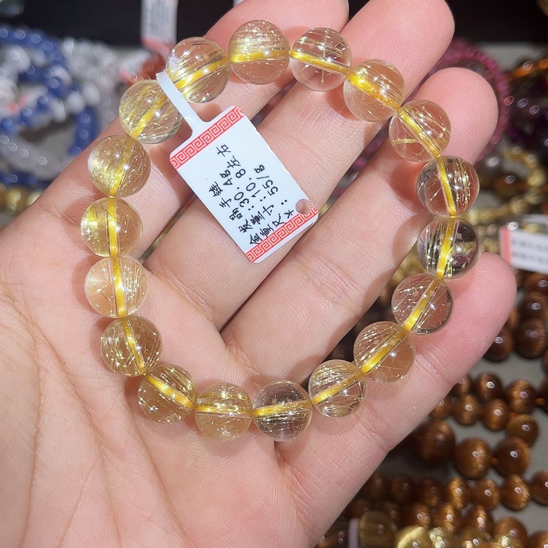 水晶手链未镶嵌金发晶手串