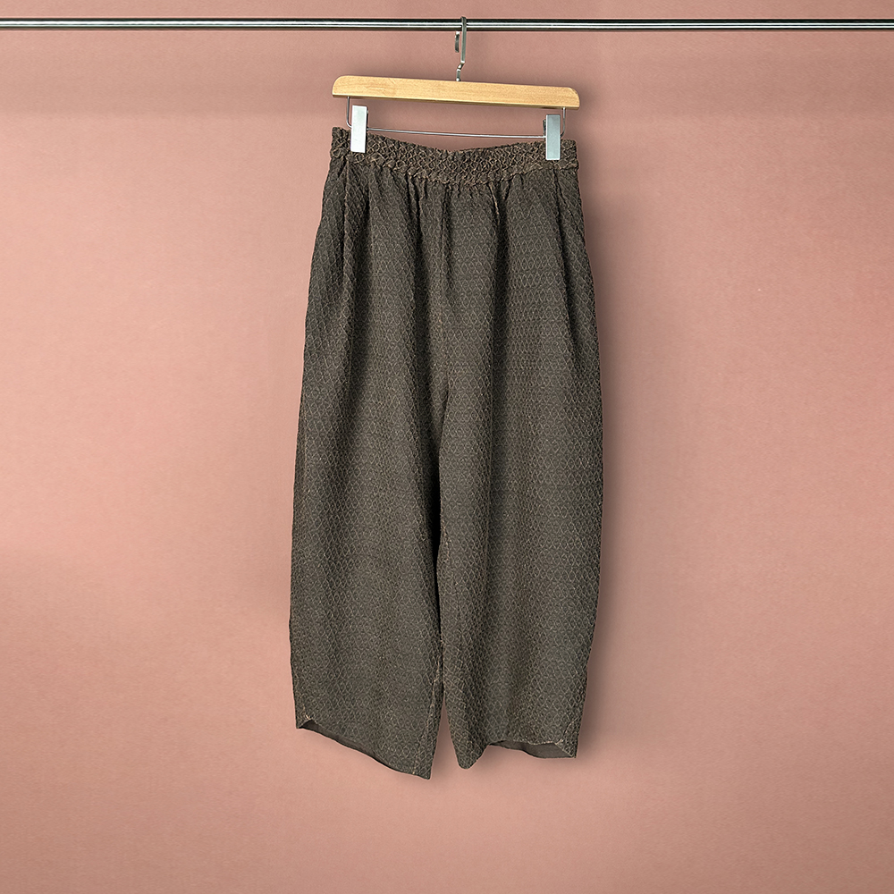莨悦（100%柞蚕丝）香云纱冬季重磅加厚80姆米哈伦裤休闲长裤女士