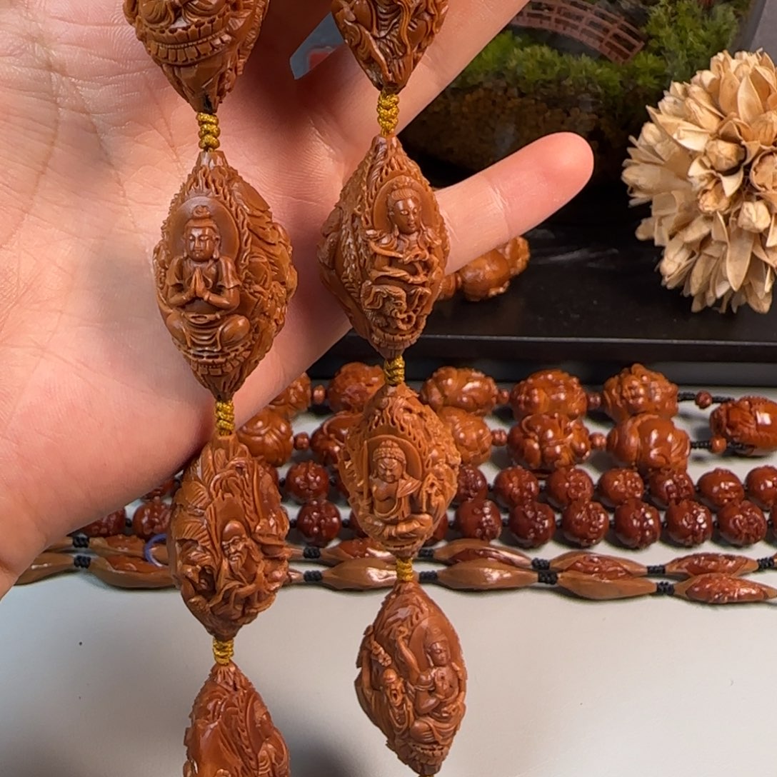 橄榄核手串/手链世曾 23十八罗汉拜万佛