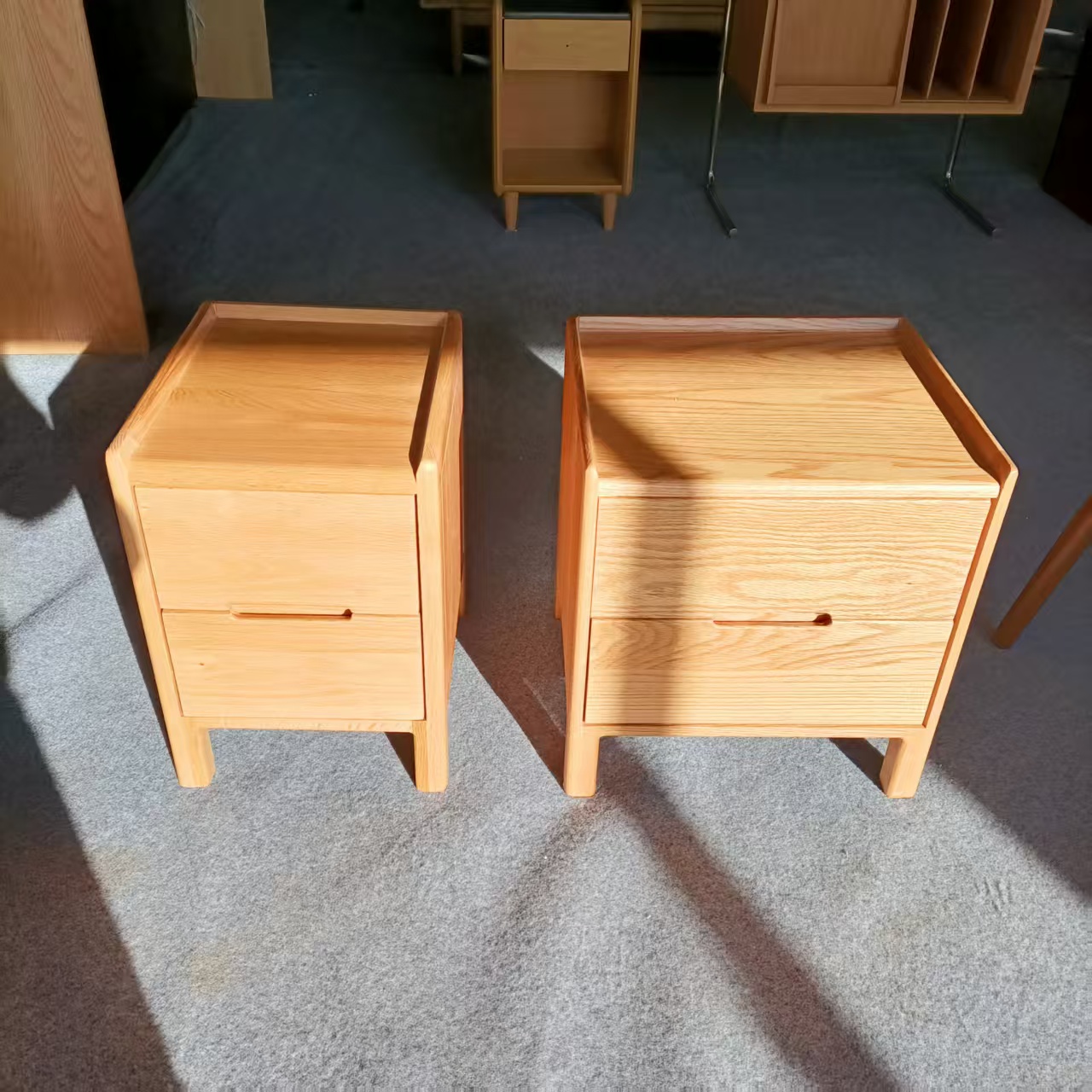 400*350*435MM微瑕红橡木床头柜家用简约双层置物储物柜