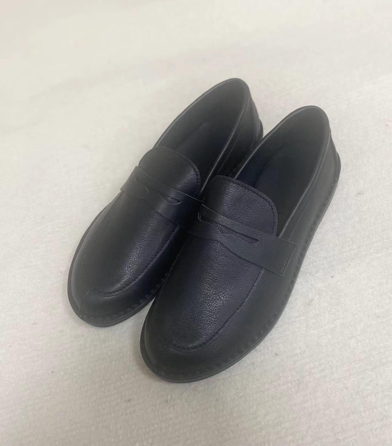 2025高版本新款简约一脚蹬真皮超软奶奶鞋乐福鞋牛皮女鞋