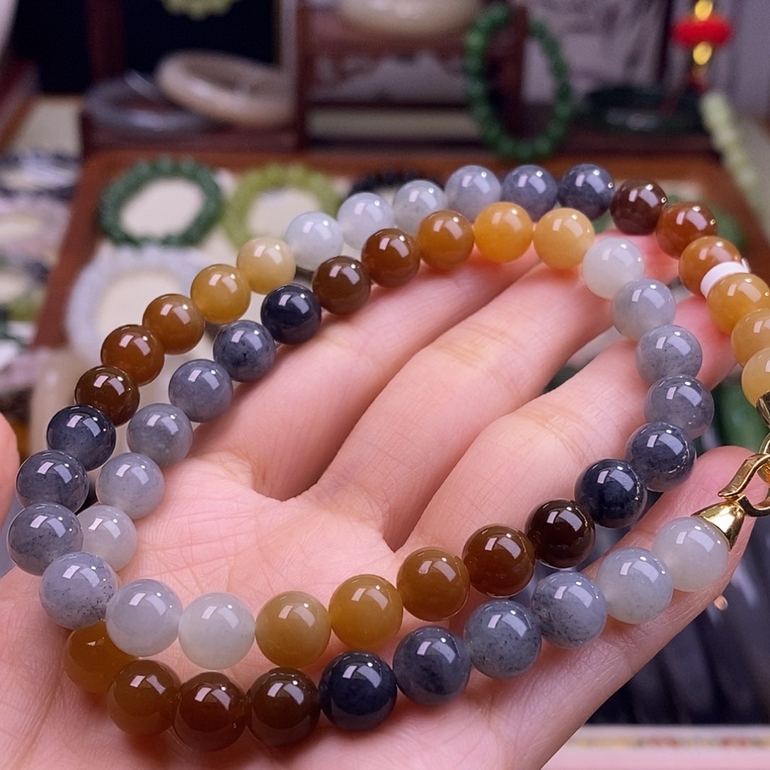 颈饰未镶嵌和田玉老矿料楼兰项链8m三色