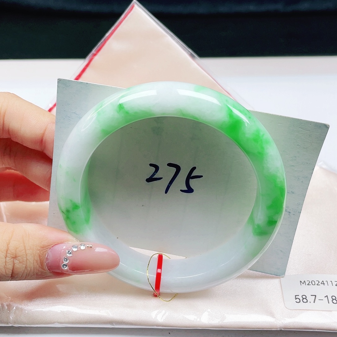 翡翠未镶嵌手镯 正圈58+