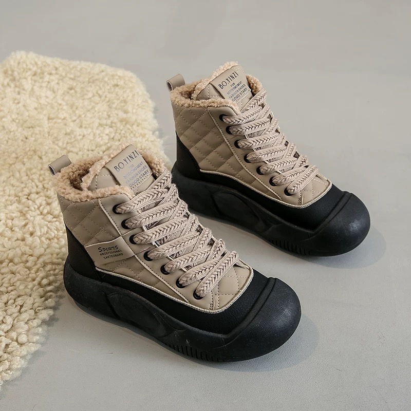 【高帮雪地靴】女士英伦风经典百搭板鞋雪地靴XFL30