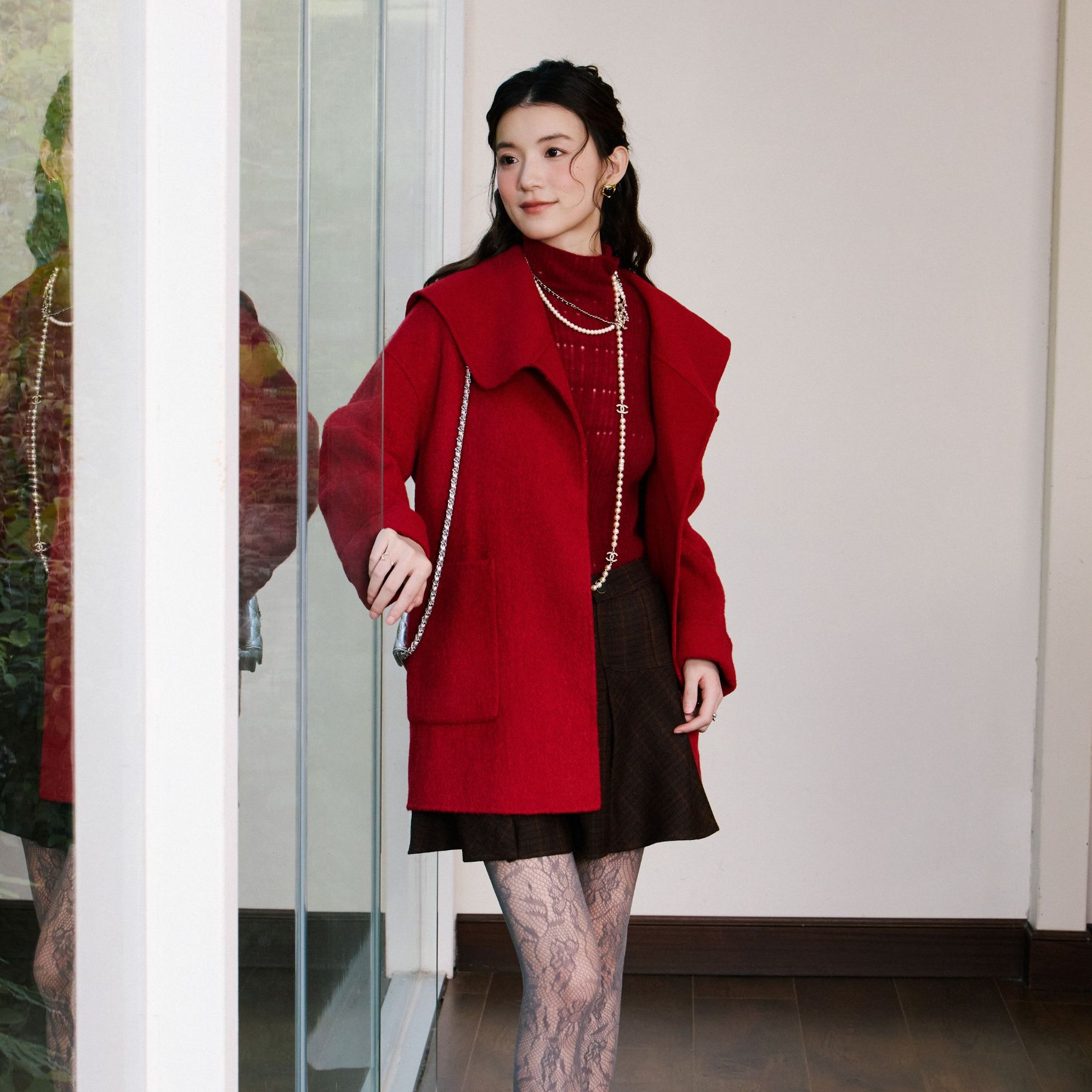 【小熊严选】她翼冬季毛呢外套女士气质时尚纯色ET9233334759