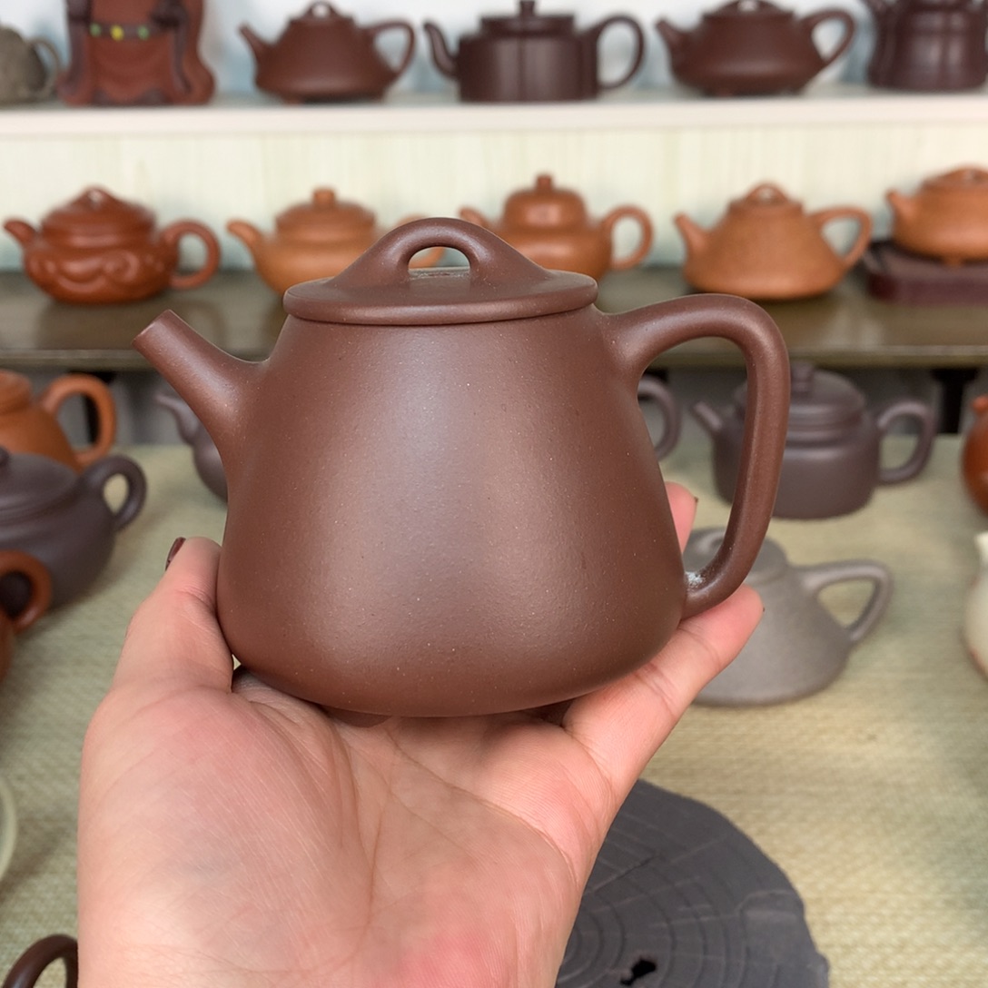紫砂茶壶高瓢原矿紫泥容量200