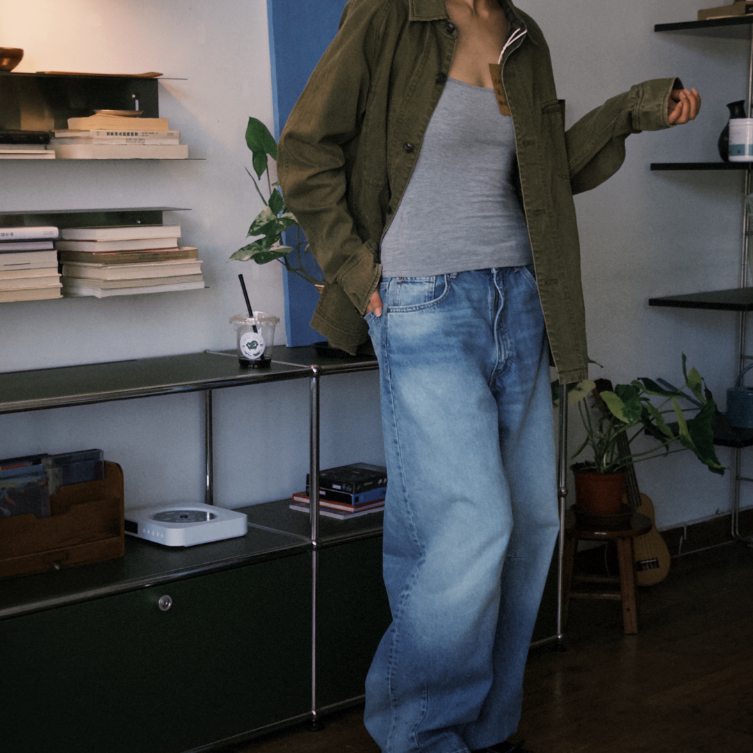 古着夹克宽松长袖翻领四季百搭哈灵顿