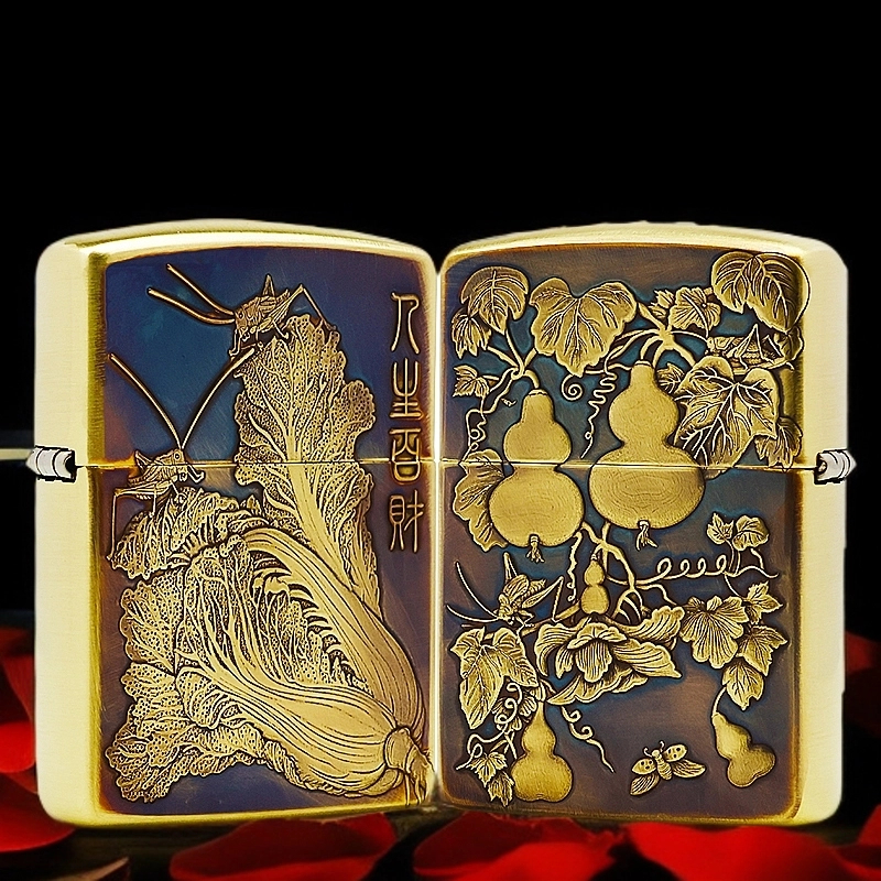 ZIPPO/之宝/人生百财黄铜盔甲正品打火机DY9902DK【林子】