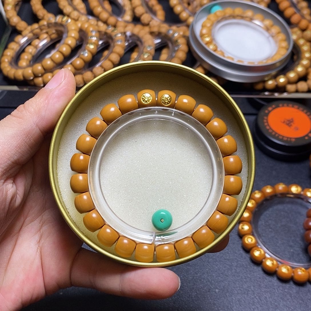 猴头核桃手串双18k金标直切9+全品130号