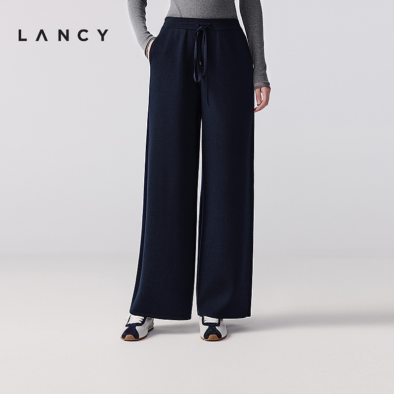 LANCY/朗姿2025冬季新款气质时尚通勤休闲运动直筒女裤