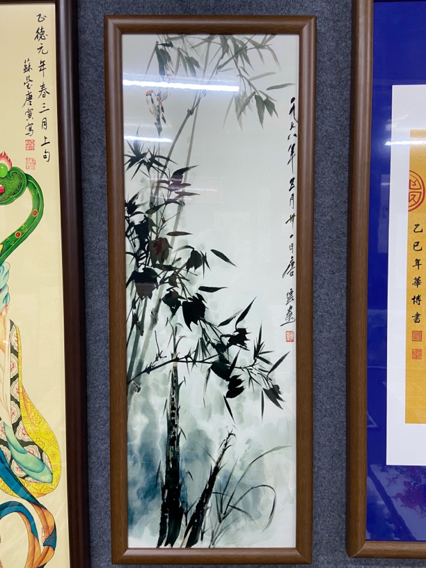 A160《墨竹》80*30装饰画木框居室挂画