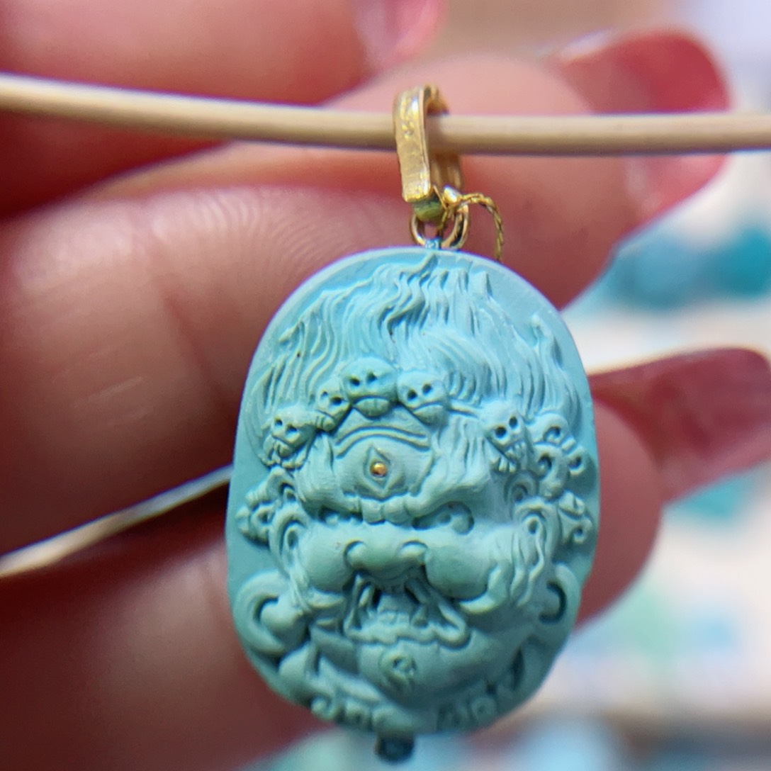 绿松石珠宝半成品18K金镶嵌