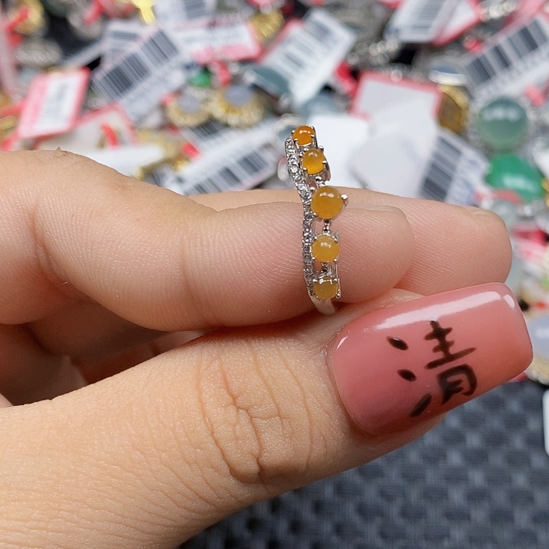 翡翠银S925镶嵌戒指