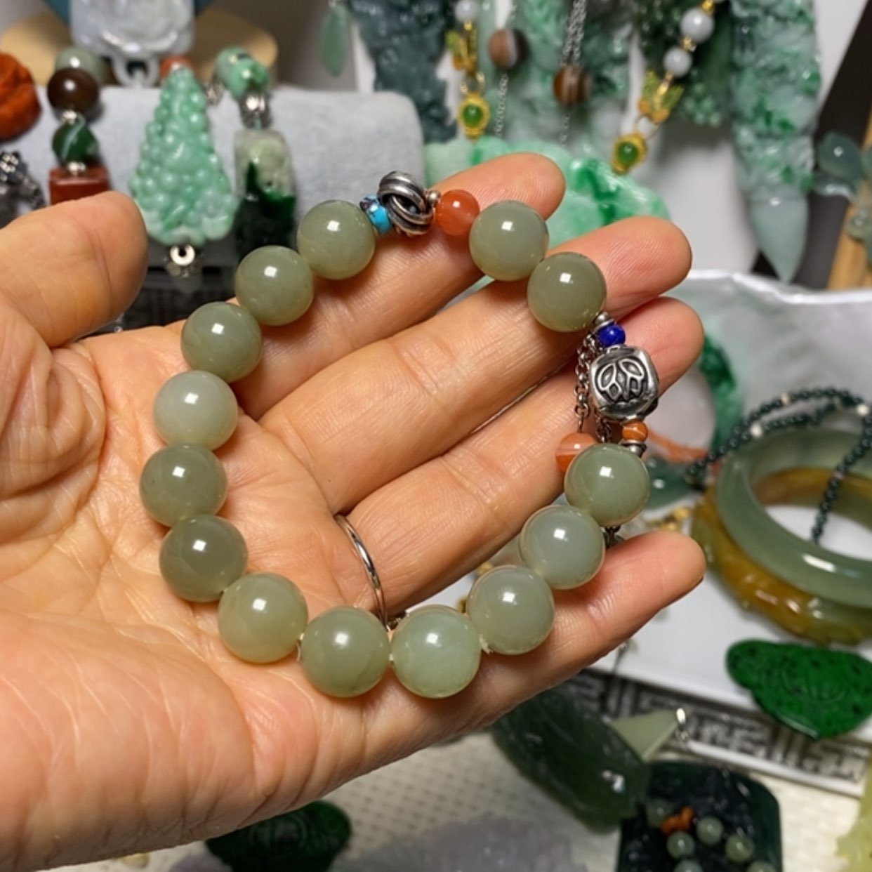 【闪购商品】翡翠吊坠(赠链)足银镀金镶嵌?*儿