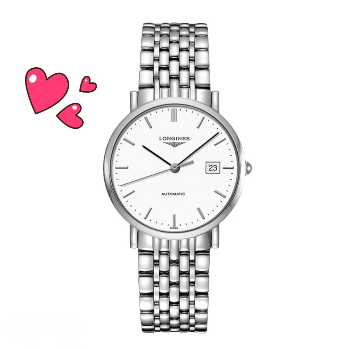 99新 Longines/浪琴 /博雅810条丁钢带/表径37/自动机械