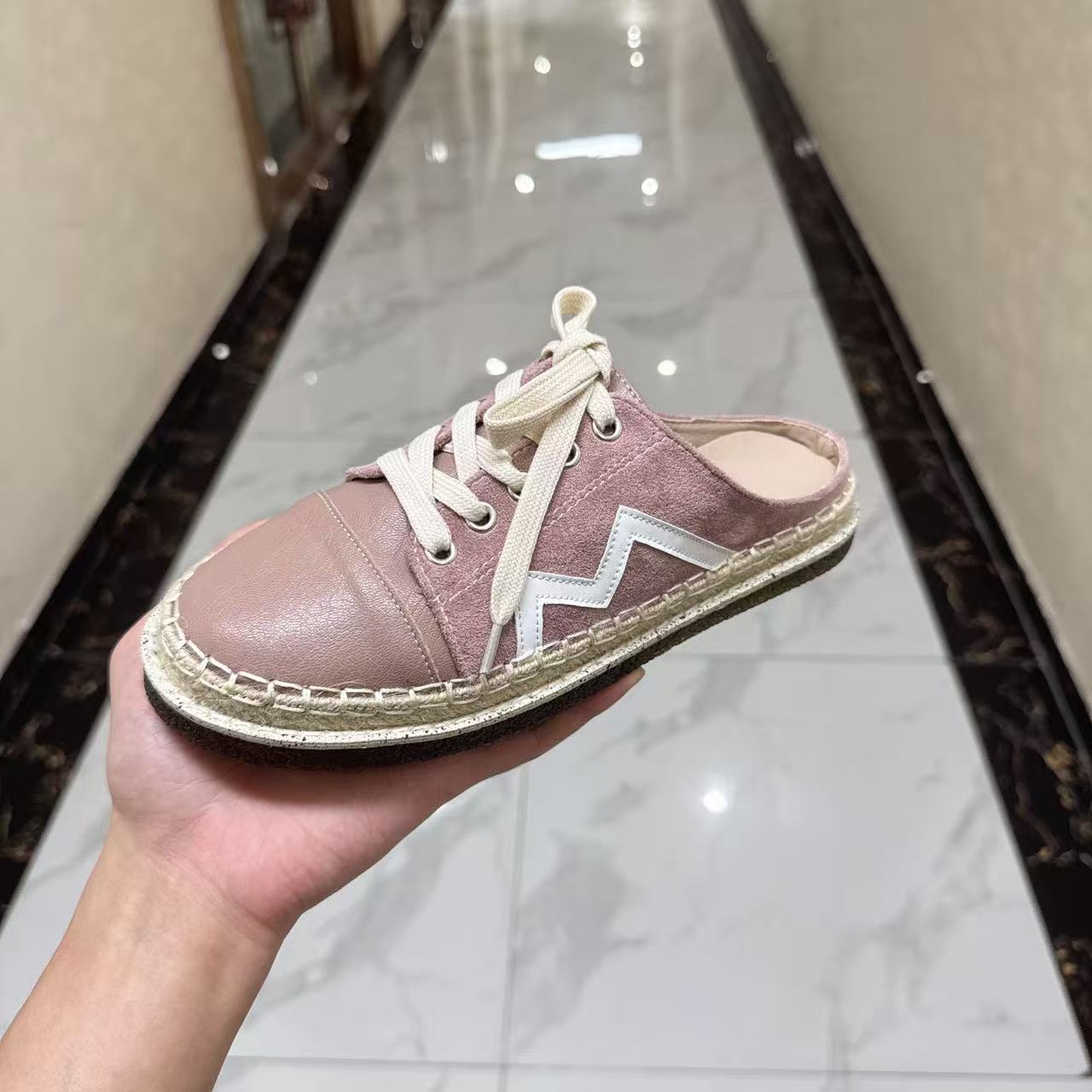 888-11B包头半拖鞋女外穿年新款懒人渔夫鞋平底休闲穆勒凉拖鞋