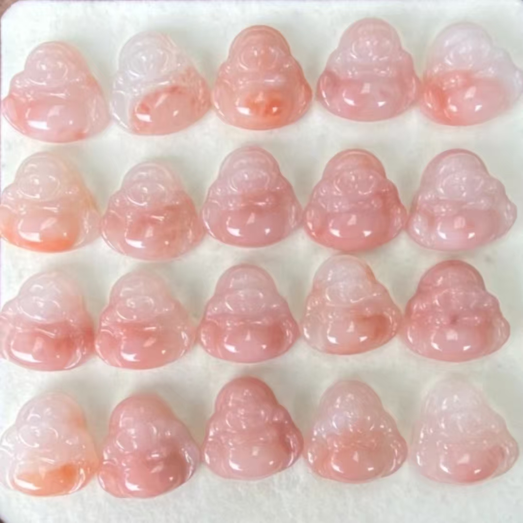 【佛公】甜美简约粉色金丝玉桃花酿吊坠新款挂件多样性发一