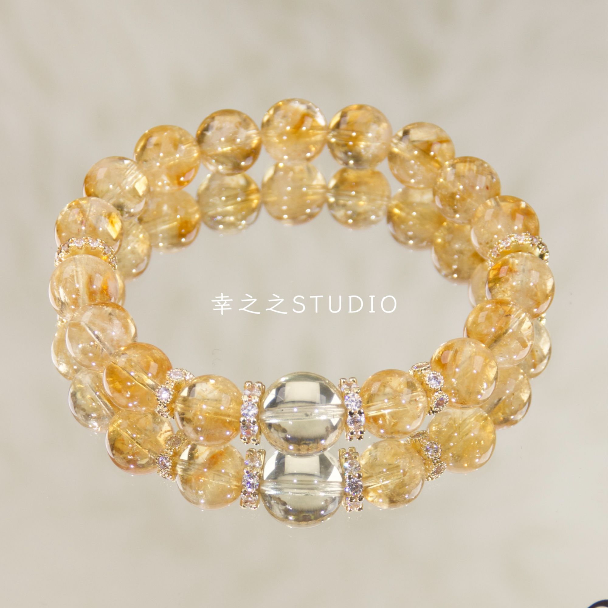 s1557【女一号】天然黄塔晶手串精致百搭设计款手链 多样性发其一