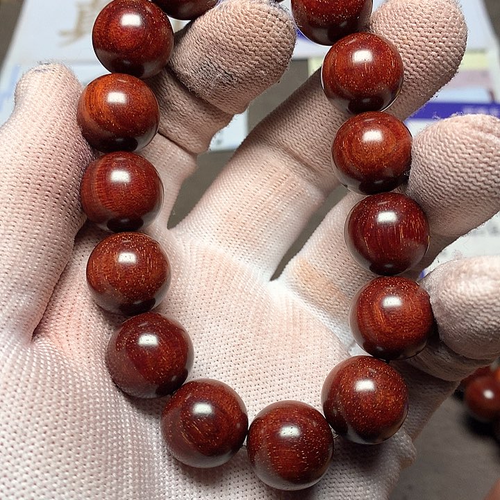 手串/手链小叶紫檀人*15 15颗半面龙鳞满星