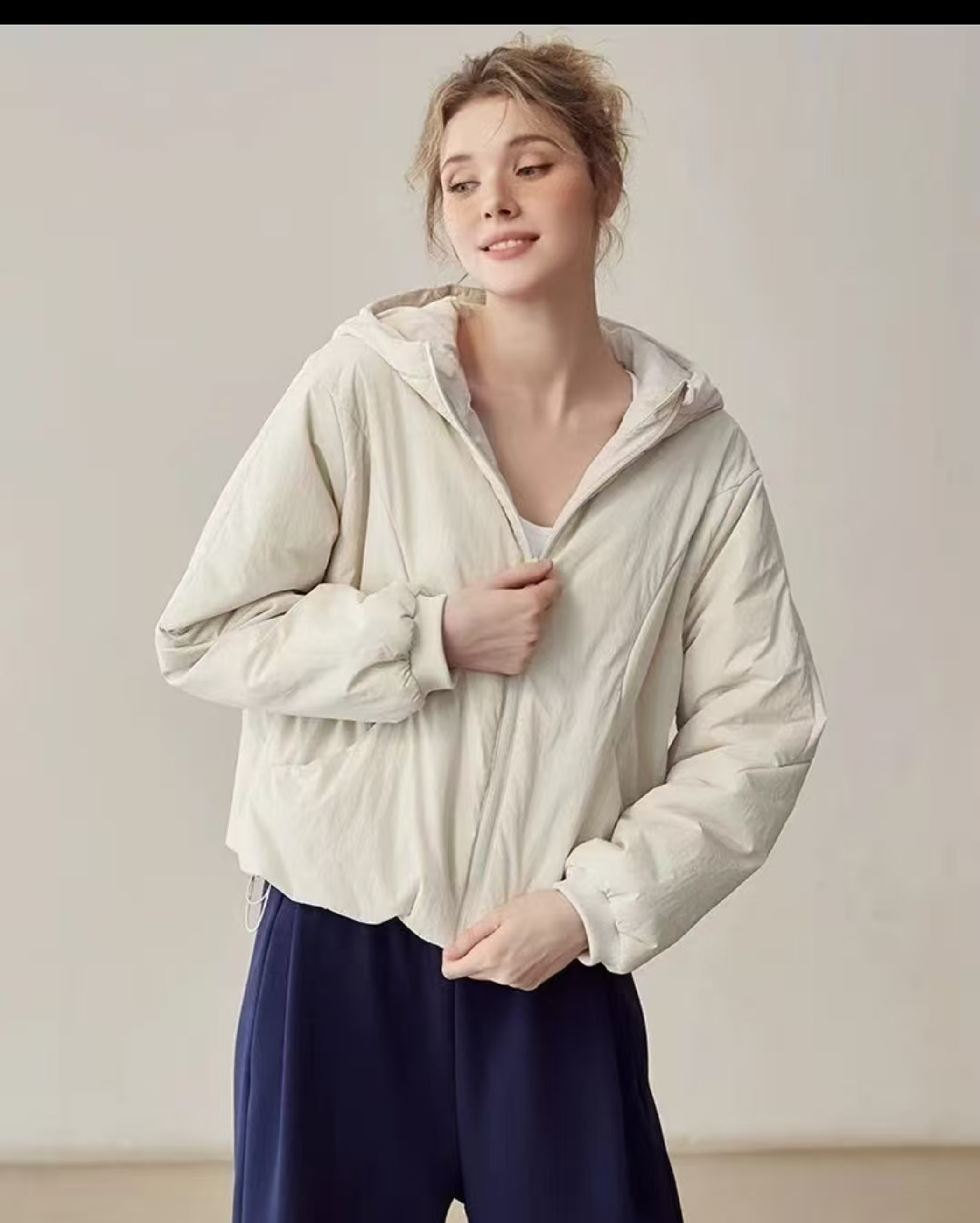 新科技P棉耐磨防水纯色锦纶面料连帽秋冬季保暖-D508悍石