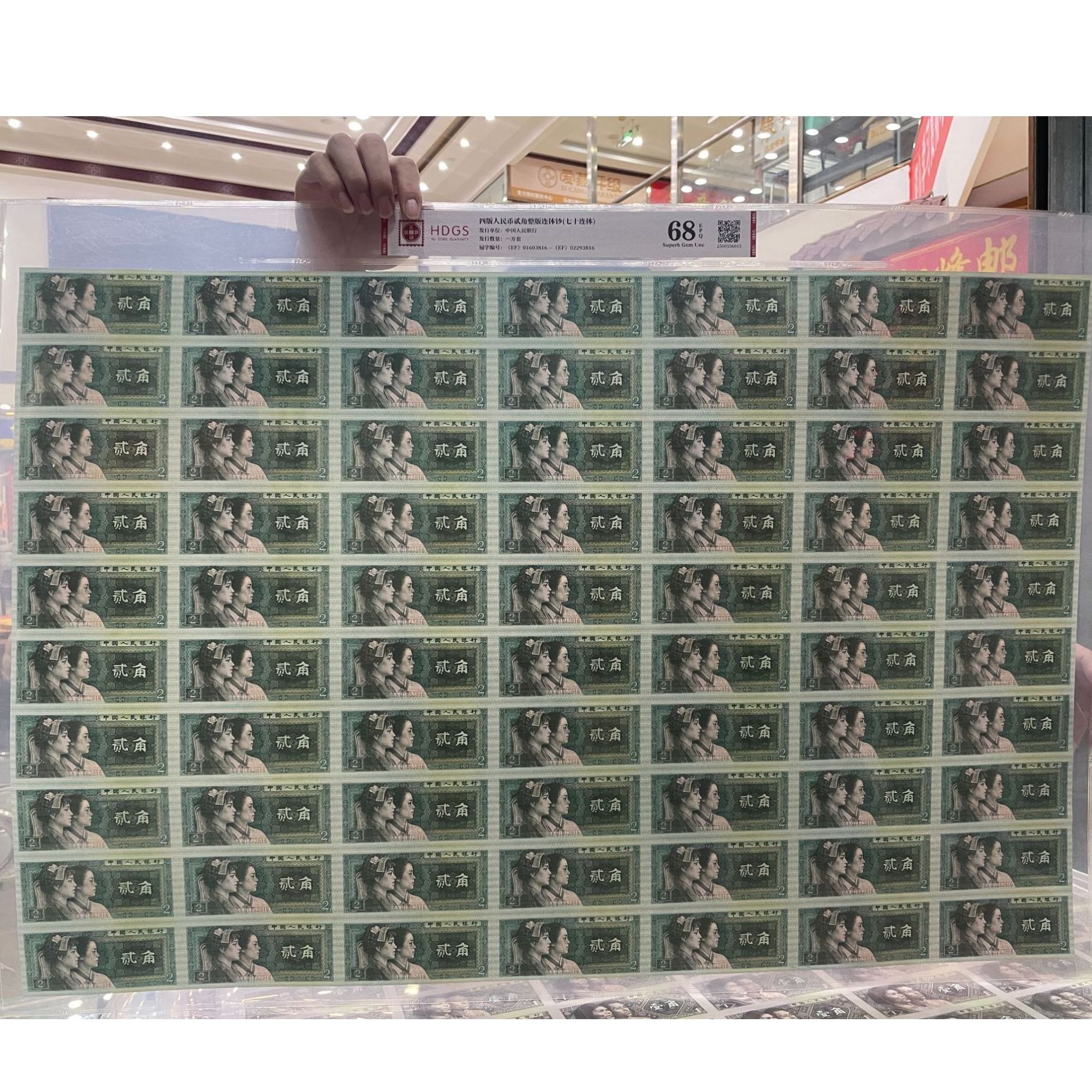 法定货币 第四套 8002 整版炮筒 带评级 号码多样性
