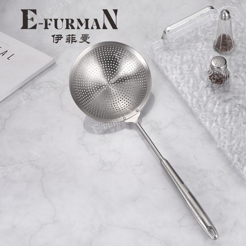E-furman 不锈钢漏勺食品级家用油炸大号笊篱长捞面勺过滤网筛