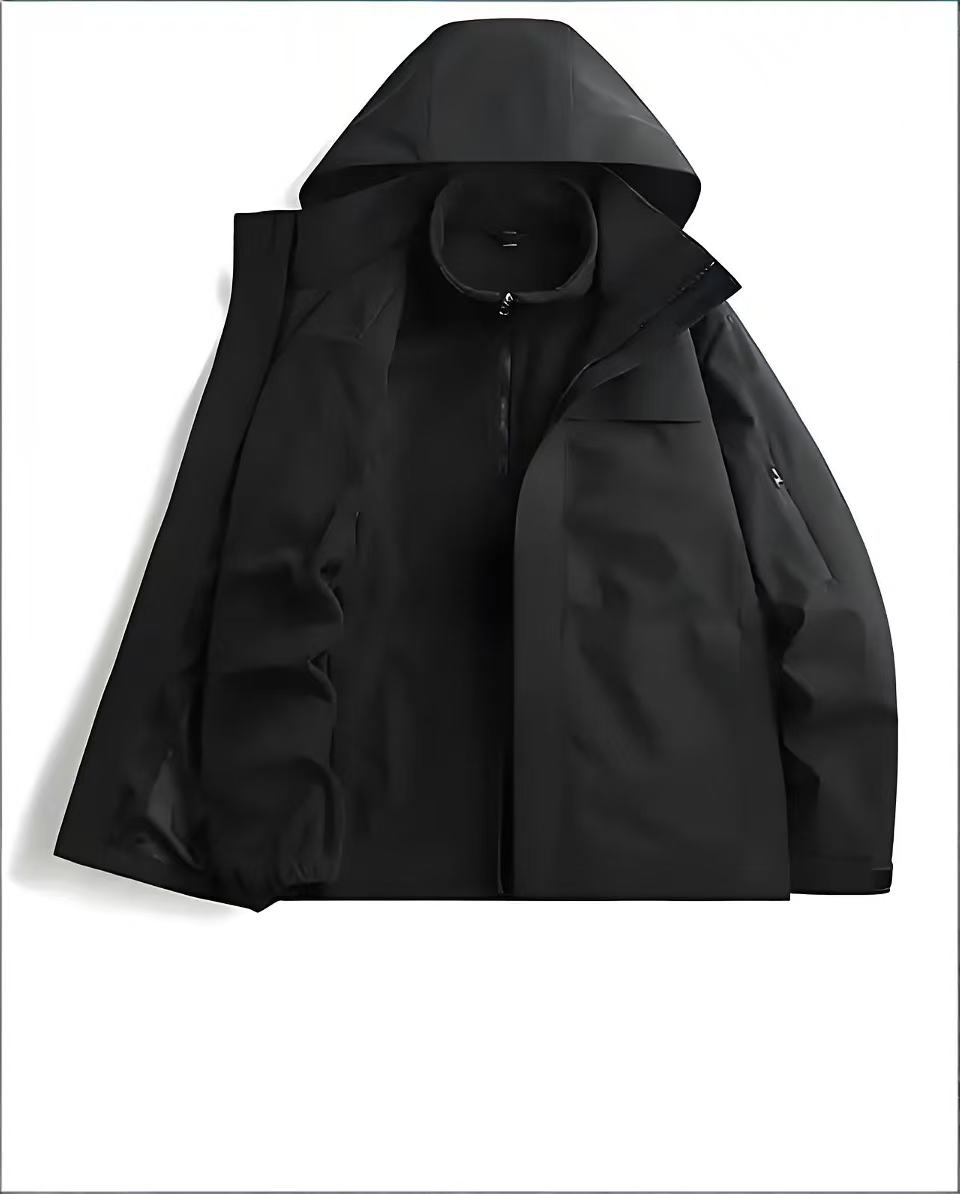 秋冬新款时尚男女通用百搭防风防水三合一可拆卸内胆冲锋衣外套