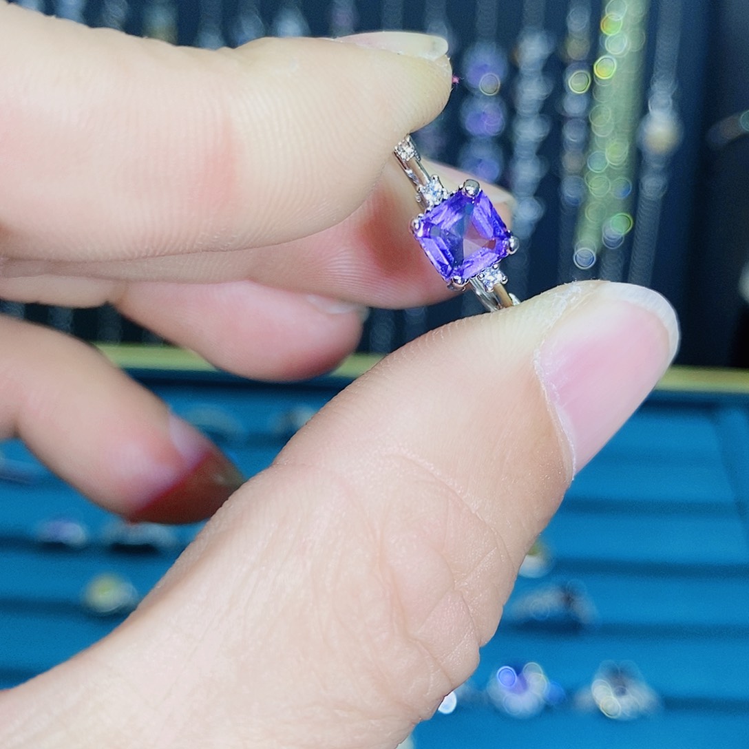 紫晶珠宝半成品银S925镶嵌