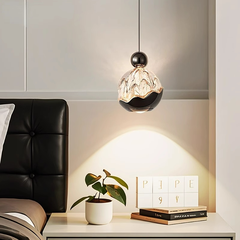 恋艺居轻奢意式极简艺术卧室床头小吊灯手扫可升降玄关高级感吊灯