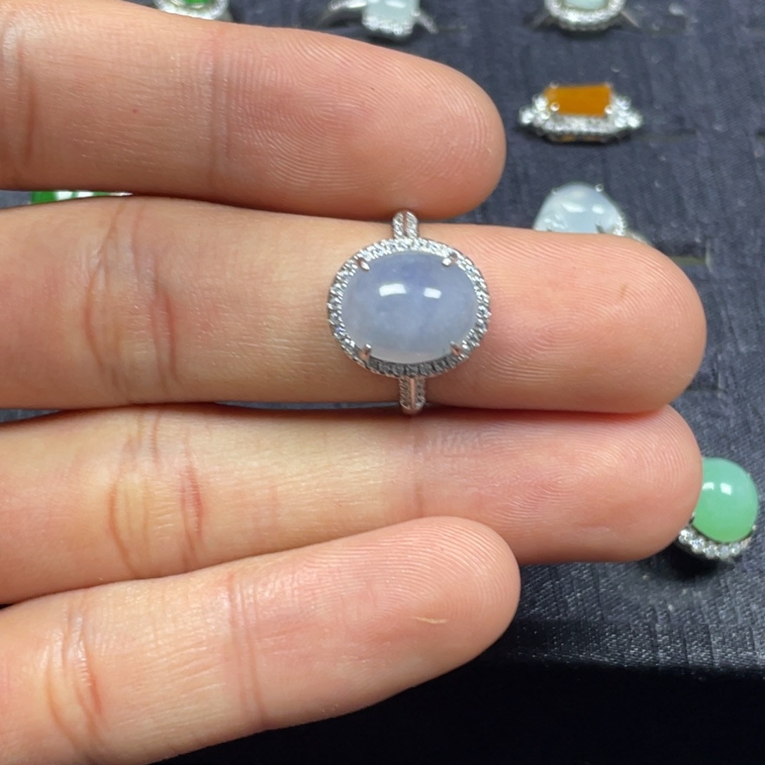 翡翠银S925镶嵌戒指