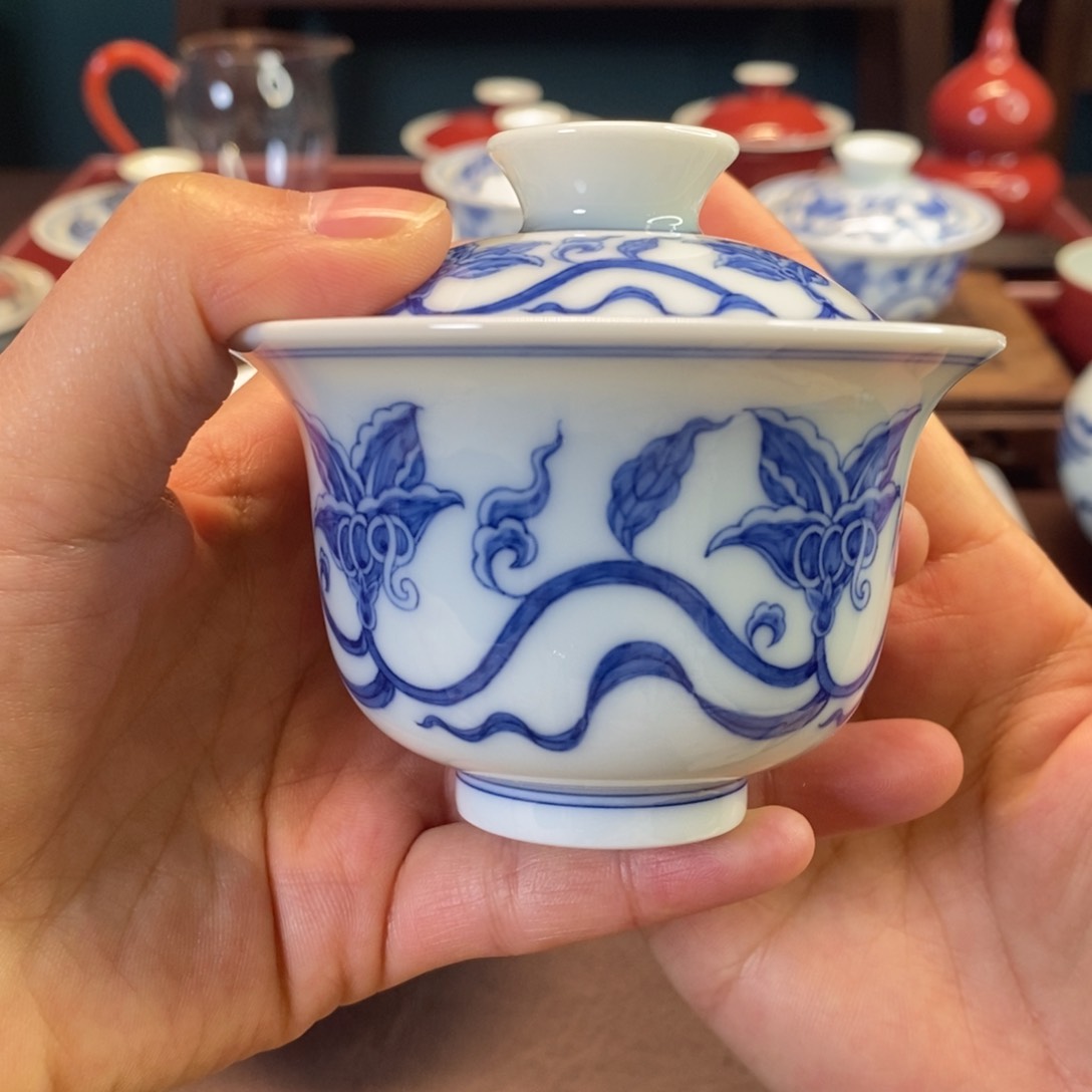 碗7.0/120cc 青花缠枝百合 