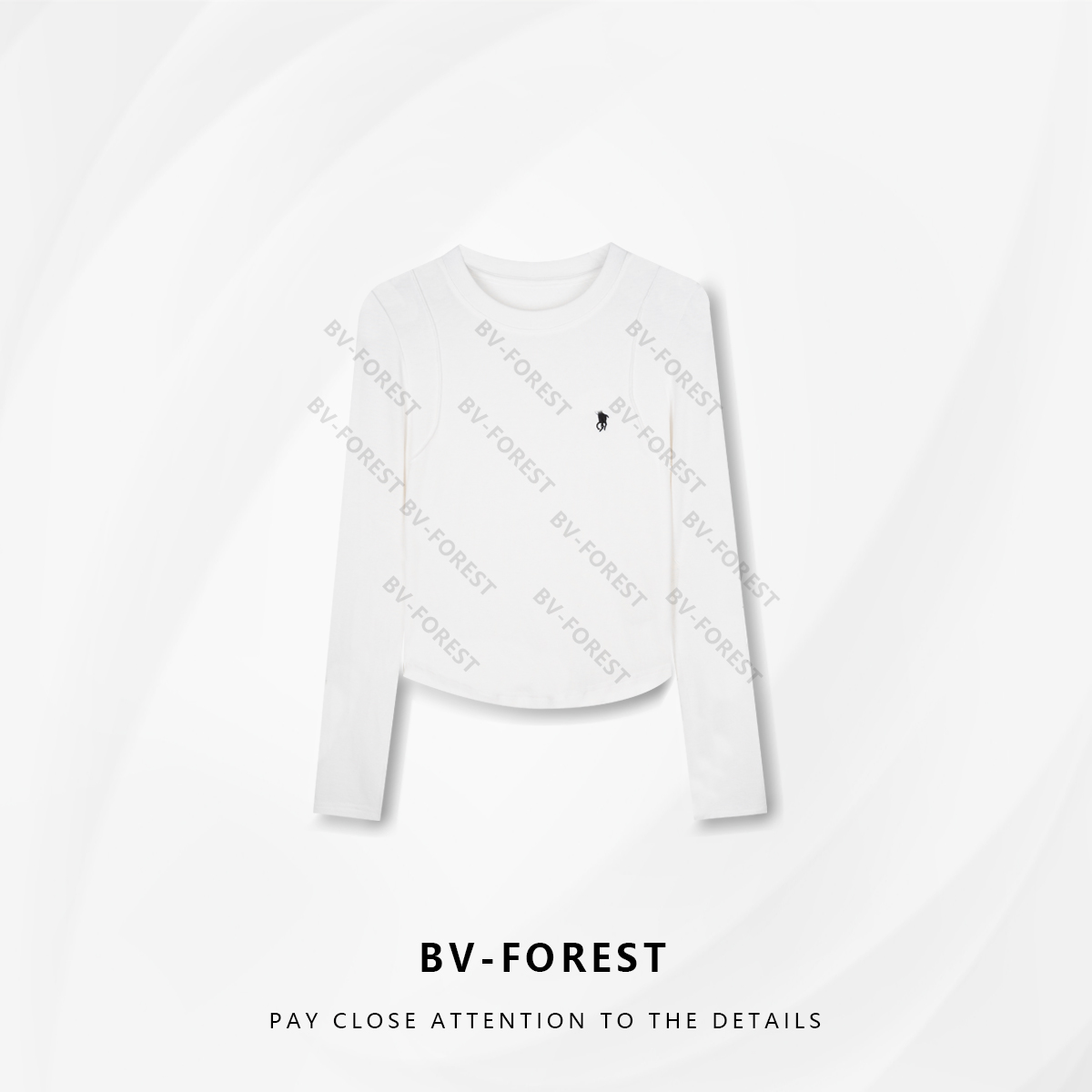 BV-FOREST“跨越小马”秋冬季刺绣款百搭潮流减龄显瘦T恤BV-T0635