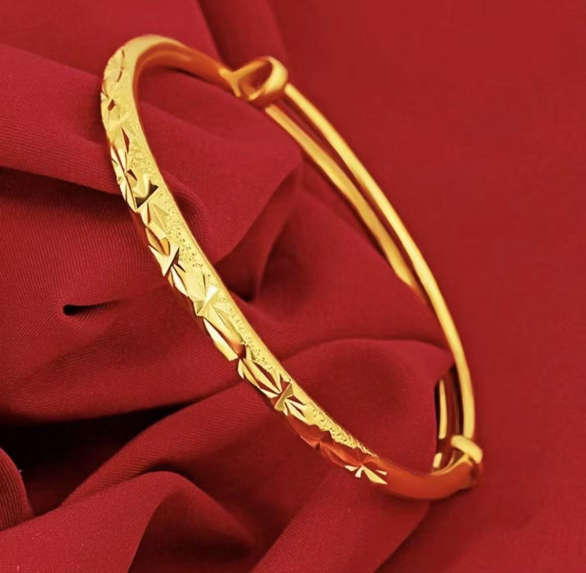 [金姐专属]足金999满天星推拉手镯百搭 可调节