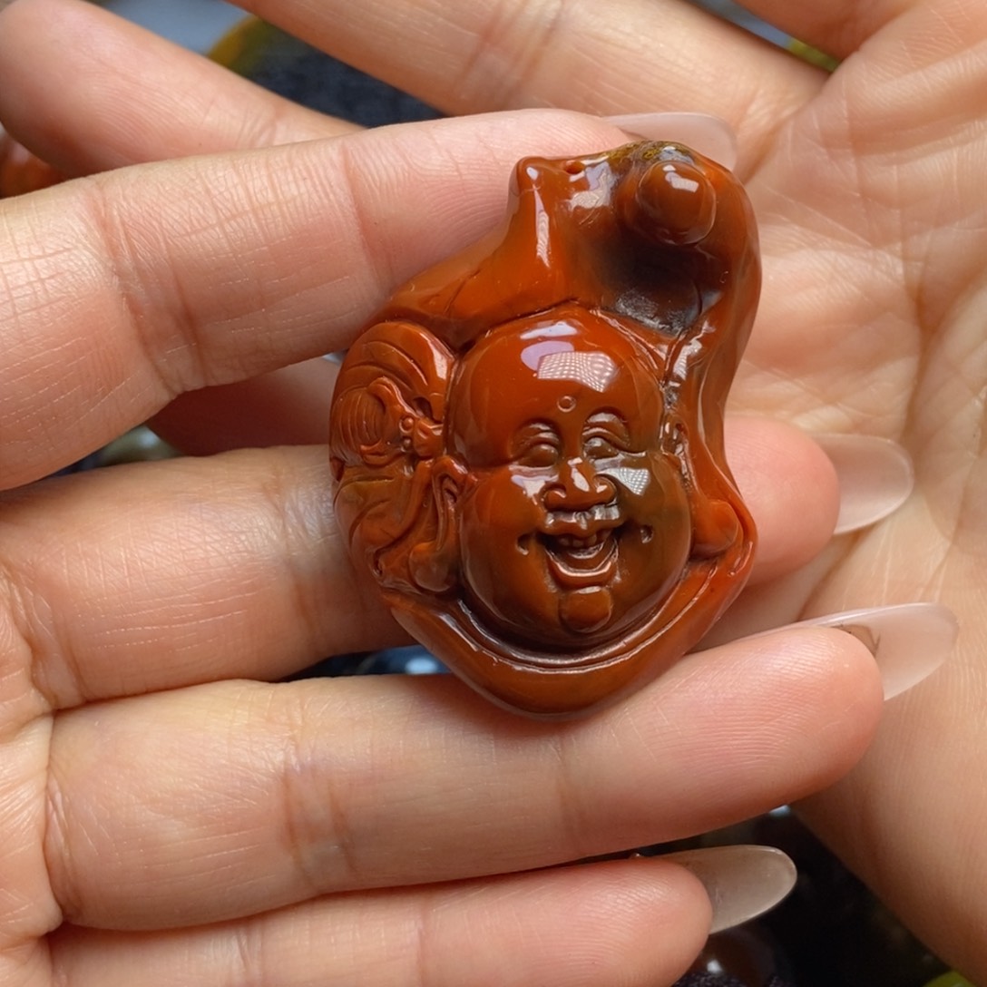 玛瑙/玉髓颈饰未镶嵌蜜*战国红