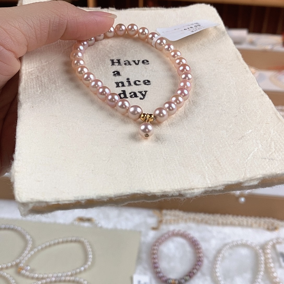 淡水珍珠银S925镶嵌手绳