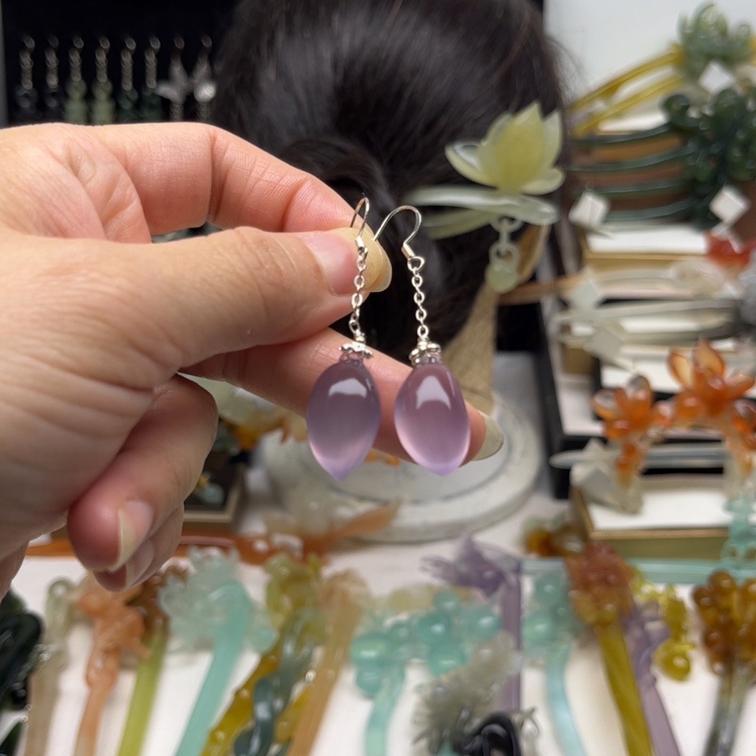 蛇纹石玉合金发簪