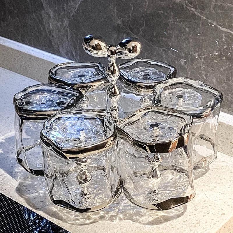 新疆西藏包邮新西轻奢ins玻璃水杯套装大容量家用喝水杯待客茶杯