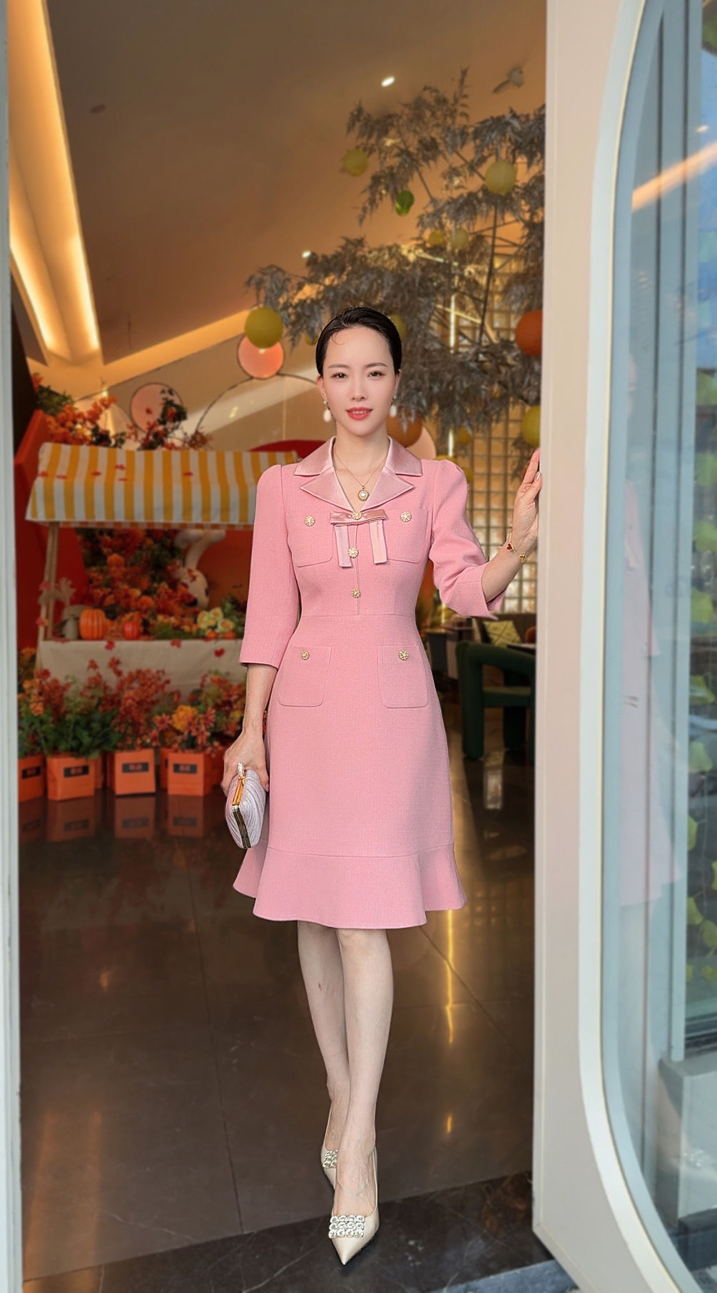 红印象喜妈妈喜婆婆气质端庄优雅显瘦婚宴礼服