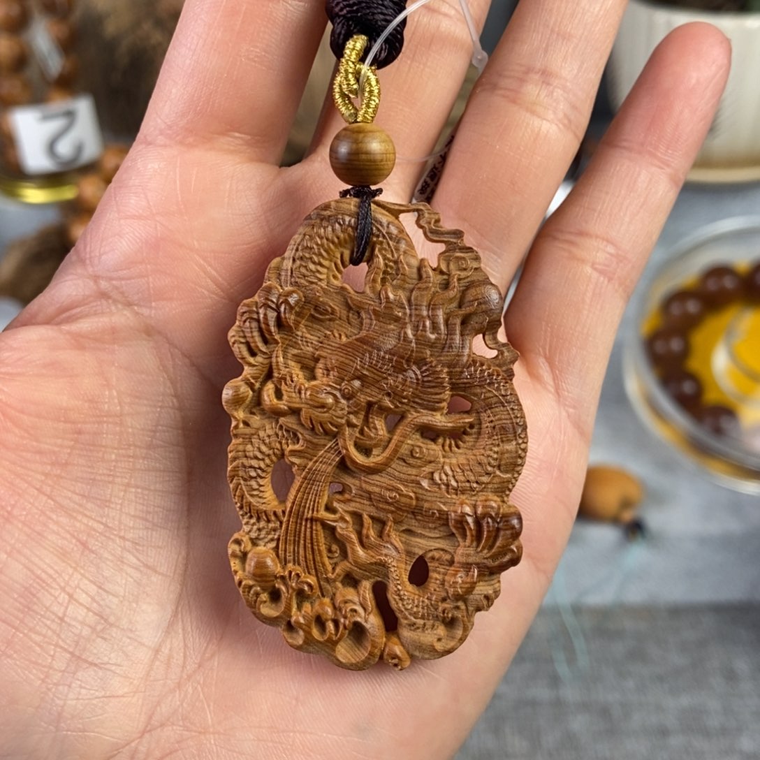 手串/手链柏木（崖柏）北太行高崖骨料双面镂空龙牌4/6甜奶香