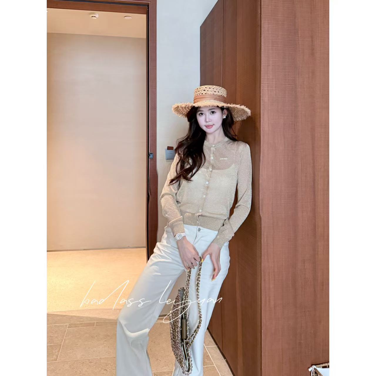 【南枝杏调】LEYUAN.极显瘦长袖毛衣春季修身外搭针织开衫披肩上衣