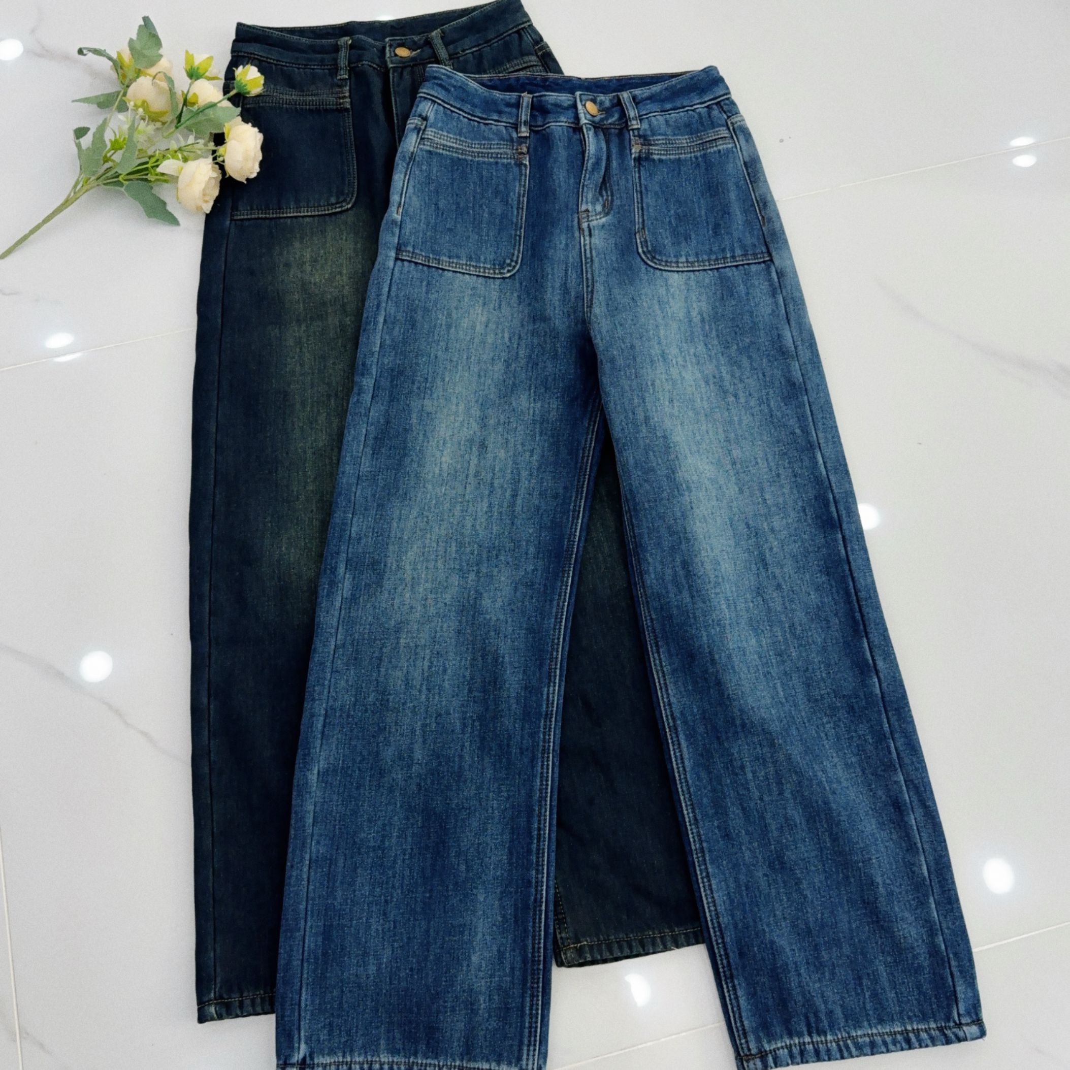 【加绒加厚】7016#冬季新款窄版裤腿牛仔裤女高腰显瘦百搭