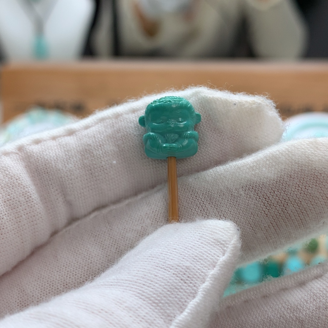 绿松石未镶嵌绿松石小猴子配饰