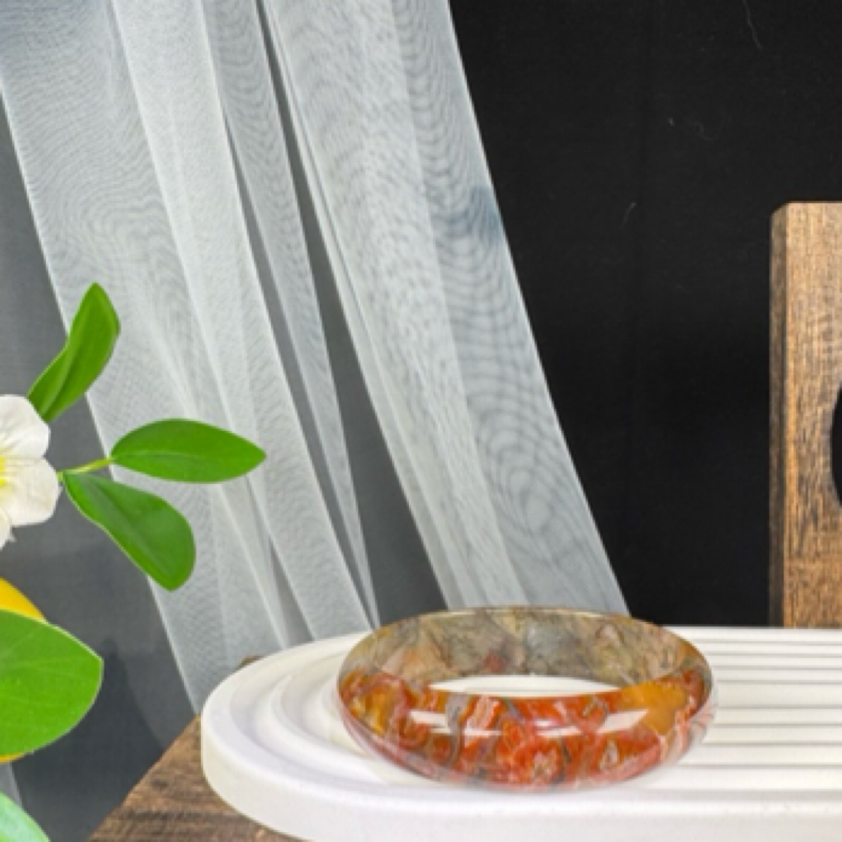 「白日烈焰」天然水草玛瑙手镯