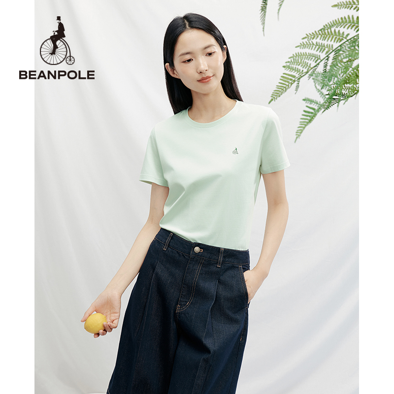 【凉感】BEANPOLE滨波 2025春夏新款女基础款内搭短袖T恤BF5142Z20