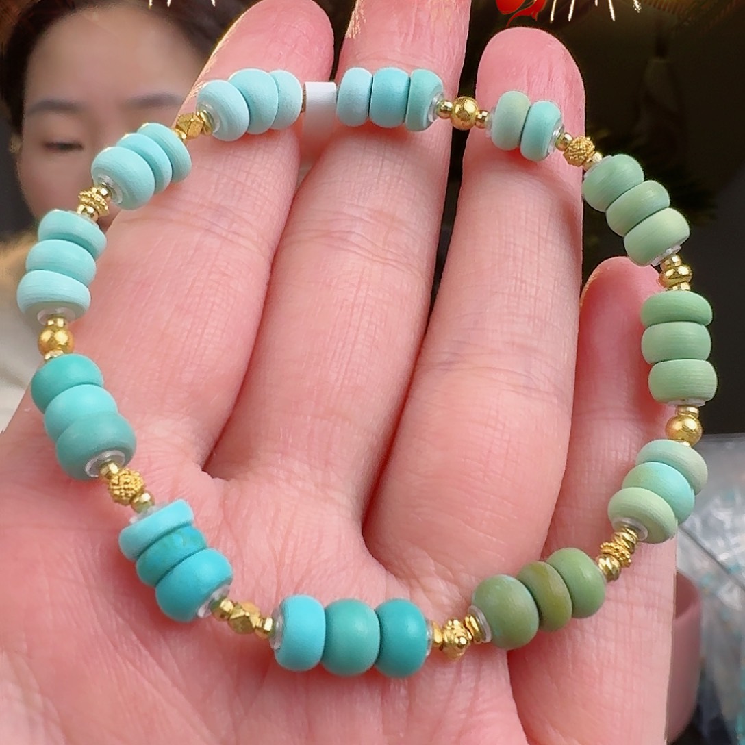 绿松石珠宝奇石18K金镶嵌