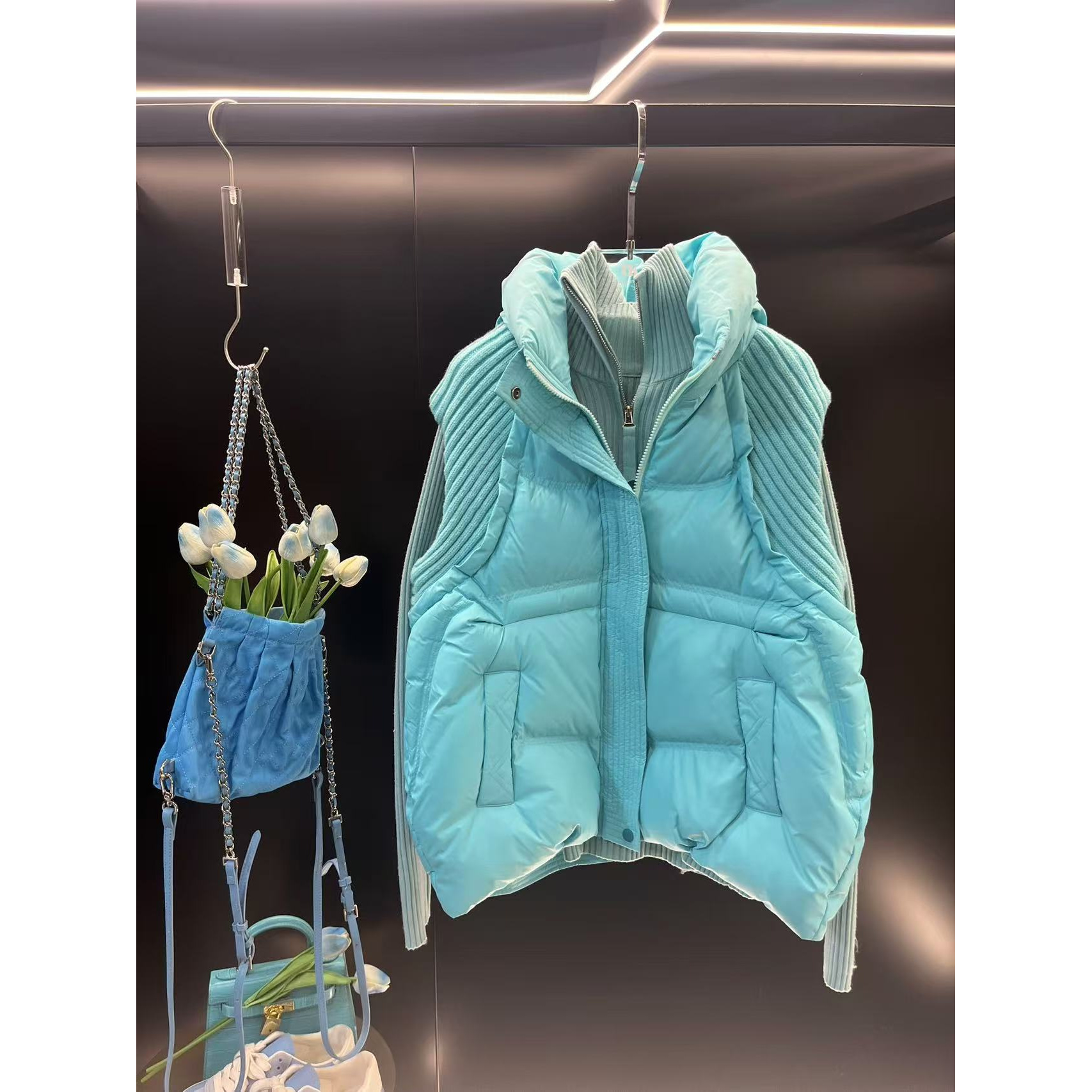 ZJ【UKKUSTUDIO】秋冬小众设计感保暖短款马夹外套冬季新棉服211480